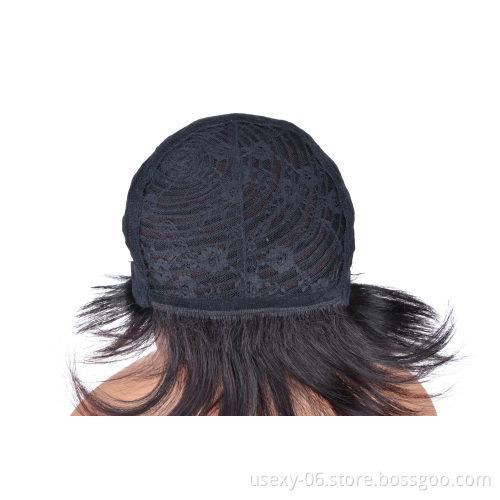 Hot Selling Short Pixie Cut Ombre Color Raw Brazilian Virgin 100% Human Hair Wigs